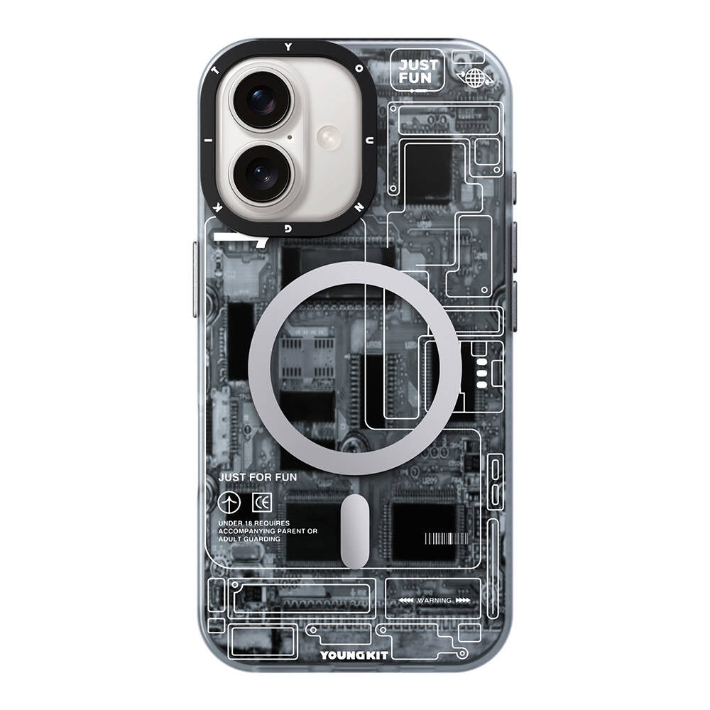 Youngkit Technology Serisi iPhone 16 Plus Kılıf Magsafe Şarj Özellikli Telefon Kılıfı - 2 Youngkit Technology Serisi iPhone 16 Plus Kılıf Magsafe Şarj Özellikli Telefon Kılıfı - 2
